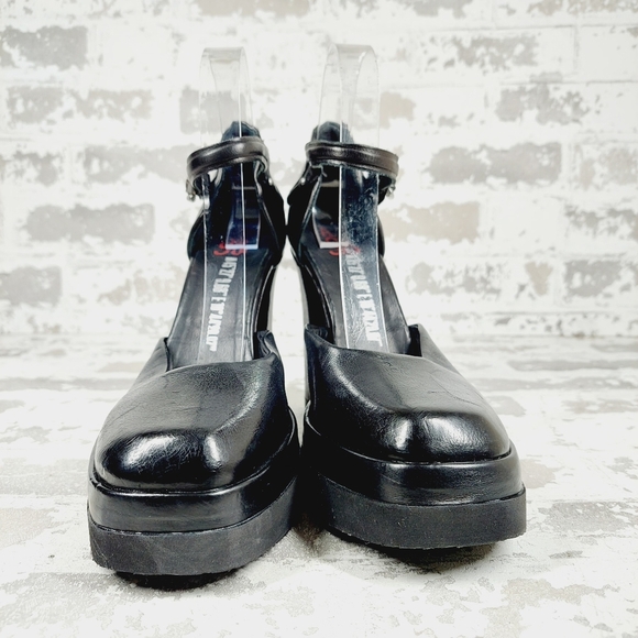 NEW AIRSTEP A.S.98 VIVENT Black Leather Strap Buckle Closed Toe Block Heels W430 - Picture 3 of 14